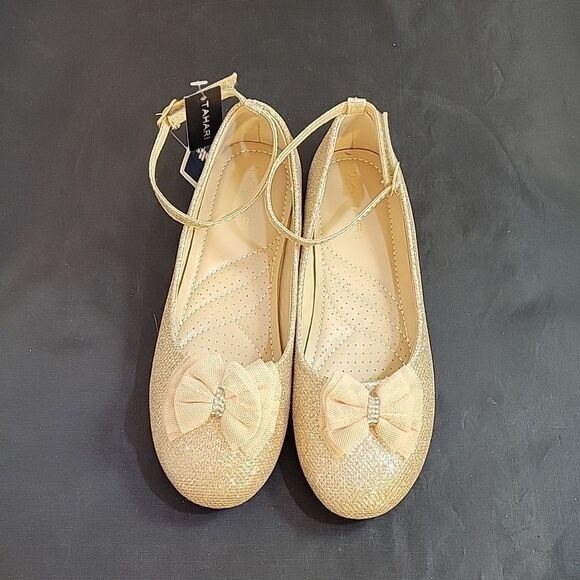 BRAND NEW TAHARI MARY BOWKNOT DESIGN ANKLE STRAP GLITTER EMBROIDERY SHOE - Picture 3 of 14